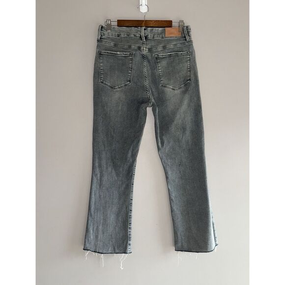 Dear John Jeanne Flare Jeans Middlebrook Stretch Denim Gray Crop Preppy Size 30 - Picture 5 of 14